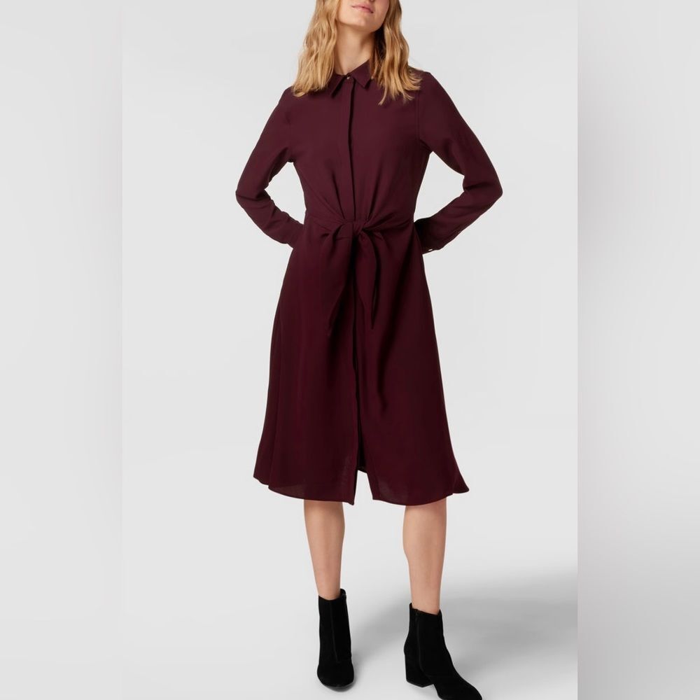 Lauren Ralph Lauren- Women’s Wine Tie-Front Dress - Size 4 - Picture 2 of 11